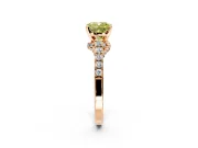 Solitaire Engagement Ring Setting for Fancy Yellow Cushion Cut Center with Crossover Accents and Prong Head in Rose Gold