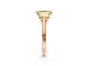 Solitaire Engagement Ring Setting for Fancy Yellow Asscher Cut Center with Cathedral Band and Prong Head in Rose Gold