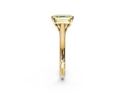 Solitaire Engagement Ring Setting for Fancy Yellow Asscher Cut Center with Cathedral Band and Prong Head in Yellow Gold