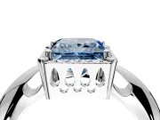 Halo Engagement Ring Setting for Fancy Blue Princess Cut Center with Tapered Plain Band and Prong Head in Platinum