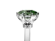 Solitaire Engagement Ring Setting for Fancy Green Oval Center with Plain Band and Tulip Prong Head in White Gold