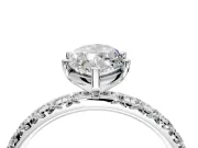 Solitaire Engagement Ring Setting for Marquise Center with Shared-Prong Accents and Prong Head in Platinum