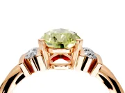 Solitaire Engagement Ring Setting for Fancy Yellow Pear-Shaped Center with Grooved Bar Accent Band and Prong Head in Rose Gold
