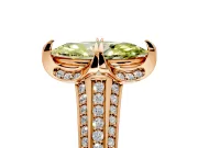 Solitaire Engagement Ring Setting for Fancy Yellow Marquise Center with Accented Split Shank and Prong Head in Rose Gold