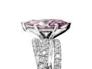 Solitaire Engagement Ring Setting for Fancy Pink Marquise Center with Woven 3-Strand Pave Band and Prong Head in Platinum