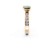Solitaire Engagement Ring Setting for Fancy Green Princess Cut Center with Channel-Set Accents and Prong Head in Rose Gold