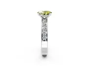 Solitaire Engagement Ring Setting for Fancy Yellow Oval Center with Channel-Set Accents and Prong Head in Platinum