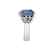 Solitaire Engagement Ring Setting for Fancy Blue Cushion Cut Center with Basket Rail and Prong Head in Platinum