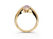 Tension Engagement Ring Setting for Fancy Pink Marquise Center with Wide Tapered Band and Tension Head in Yellow Gold