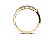 Marquise and Round Cut Lab-Grown Diamond 5 Stone Half Eternity Wedding Band with Prong Setting in Yellow Gold