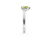Solitaire Engagement Ring Setting for Fancy Yellow Pear-Shaped Center with Narrow Cathedral Band and Prong Head in White Gold