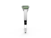 Solitaire Engagement Ring Setting for Fancy Green Asscher Cut Center with Tapered Split Shoulders and Prong Head in Sterling Silver