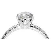 Solitaire Engagement Ring Setting for Marquise Center with Large Accents and Prong Head in Platinum