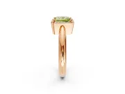 Halo Engagement Ring Setting for Fancy Yellow Princess Cut Center with Tapered Plain Band and Prong Head in Rose Gold