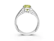 Split Shank Engagement Ring Setting for Fancy Yellow Cushion Cut Center with Pave Split Shank and Prong Head in Sterling Silver