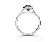 Solitaire Engagement Ring Setting for Fancy Green Radiant Cut Center with V Split Shank and Bezel Head in Platinum