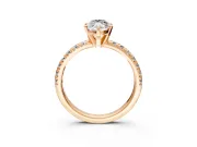 Solitaire Engagement Ring Setting for Marquise Center with Large Accents and Prong Head in Rose Gold