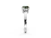 Solitaire Engagement Ring Setting for Fancy Green Round Cut Center with Plain Band and Flat Tab Prong Head in Platinum