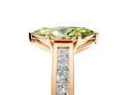 Solitaire Engagement Ring Setting for Fancy Yellow Marquise Center with Princess Cut Channel Band and Prong Head in Rose Gold