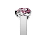 Solitaire Engagement Ring Setting for Fancy Pink Heart-Shaped Center with Tapered Split Shoulders and Prong Head in Sterling Silver