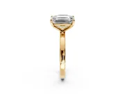 Fancy Blue Cushion Cut and Emerald Cut Lab-Grown Diamond Toi et Moi Engagement Ring with Prong-Set Stones in Yellow Gold