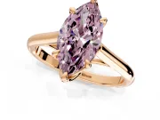 Solitaire Engagement Ring Setting for Fancy Pink Marquise Center with Cathedral Band and Prong Head in Rose Gold