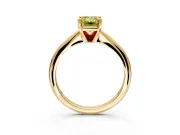 Solitaire Engagement Ring Setting for Fancy Yellow Emerald Cut Center with Knife Ridge Band and Claw Prong Head in Yellow Gold