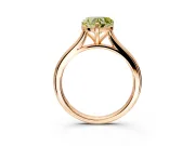 Solitaire Engagement Ring Setting for Fancy Yellow Heart-Shaped Center with Narrow Cathedral Band and Prong Head in Rose Gold