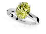 Solitaire Engagement Ring Setting for Fancy Yellow Oval Center with Plain Band and Flat Tab Prong Head in Platinum