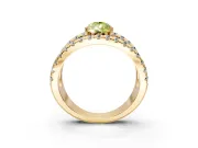 Solitaire Engagement Ring Setting for Fancy Yellow Pear-Shaped Center with Wide-Open Split Shank and Prong Head in Yellow Gold