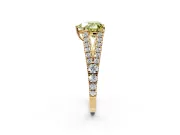 Solitaire Engagement Ring Setting for Fancy Yellow Heart-Shaped Center with Pave Split Shank and Prong Head in Yellow Gold