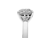 Solitaire Engagement Ring Setting for Cushion Cut Center with Basket Rail and Prong Head in Platinum