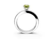 Solitaire Engagement Ring Setting for Fancy Yellow Emerald Cut Center with Channel-Set Accents and Prong Head in Platinum