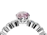 Shared-Prong Engagement Ring Setting for Fancy Pink Marquise Center with Graduated Accents and Prong Head in White Gold