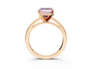Solitaire Engagement Ring Setting for Fancy Pink Asscher Cut Center with Basket Rail and Prong Head in Rose Gold