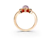 Solitaire Engagement Ring Setting for Fancy Pink Marquise Center with Twisted Band and Scroll Prong Head in Rose Gold