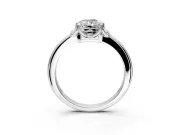 Floral Frame Engagement Ring Setting for Radiant Cut Center with Accent Clusters and Prong Head in Platinum