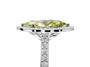 Halo Engagement Ring Setting for Fancy Yellow Marquise Center with Pave Accents, Heart Basket and Prong Head in Platinum
