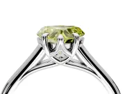 Solitaire Engagement Ring Setting for Fancy Yellow Heart-Shaped Center with Cathedral Band and Prong Head in Platinum