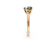 Solitaire Engagement Ring Setting for Fancy Green Heart-Shaped Center with Knife Ridge Band and Claw Prong Head in Rose Gold