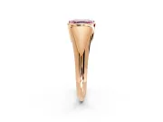 Tension Engagement Ring Setting for Fancy Pink Asscher Cut Center with Wide Tapered Band and Tension Head in Rose Gold