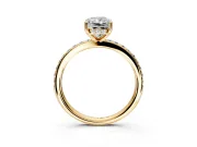Solitaire Engagement Ring Setting for Radiant Cut Center with Fine Pave Band and Prong Head in Yellow Gold
