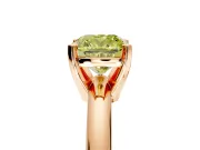 Solitaire Engagement Ring Setting for Fancy Yellow Cushion Cut Center with Wire Band and Prong Head in Rose Gold