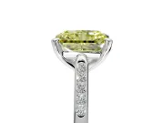 Solitaire Engagement Ring Setting for Fancy Yellow Radiant Cut Center with Channel Accents and Prong Head in Platinum