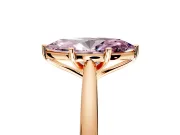 Solitaire Engagement Ring Setting for Fancy Pink Marquise Center with Narrow Cathedral Band and Prong Head in Rose Gold