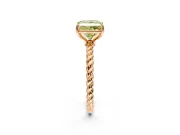 Solitaire Engagement Ring Setting for Fancy Yellow Princess Cut Center with Plain Twisted Rope Band and Prong Head in Rose Gold