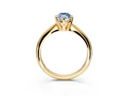 Solitaire Engagement Ring Setting for Fancy Blue Marquise Center with Knife Ridge Band and Claw Prong Head in Yellow Gold