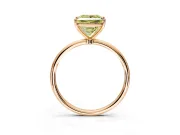 Solitaire Engagement Ring Setting for Fancy Yellow Princess Cut Center with Straight Thin Band and Prong Head in Rose Gold