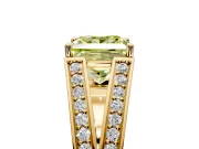 Split Shank Engagement Ring Setting for Fancy Yellow Princess Cut Center with Pave Split Shank and Prong Head in Yellow Gold