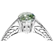 Split Shank Engagement Ring Setting for Fancy Green Marquise Center with Pave Split Shank and Prong Head in Sterling Silver